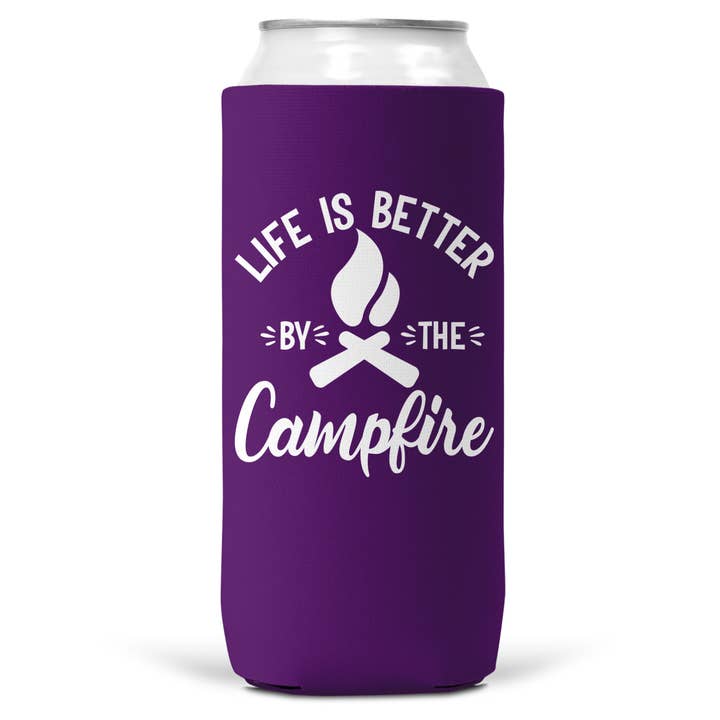 Wi-Wear - Wholesale Drink Huggers & Koozies - Life Is Better By The Campfire SLIM CAN Coozie/Cooler4