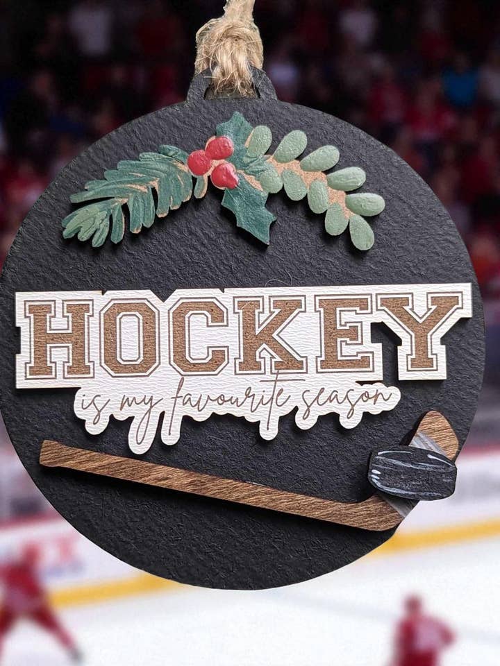HOCKEY SEASON ORNAMENT for wholesale by Richer Design Co.