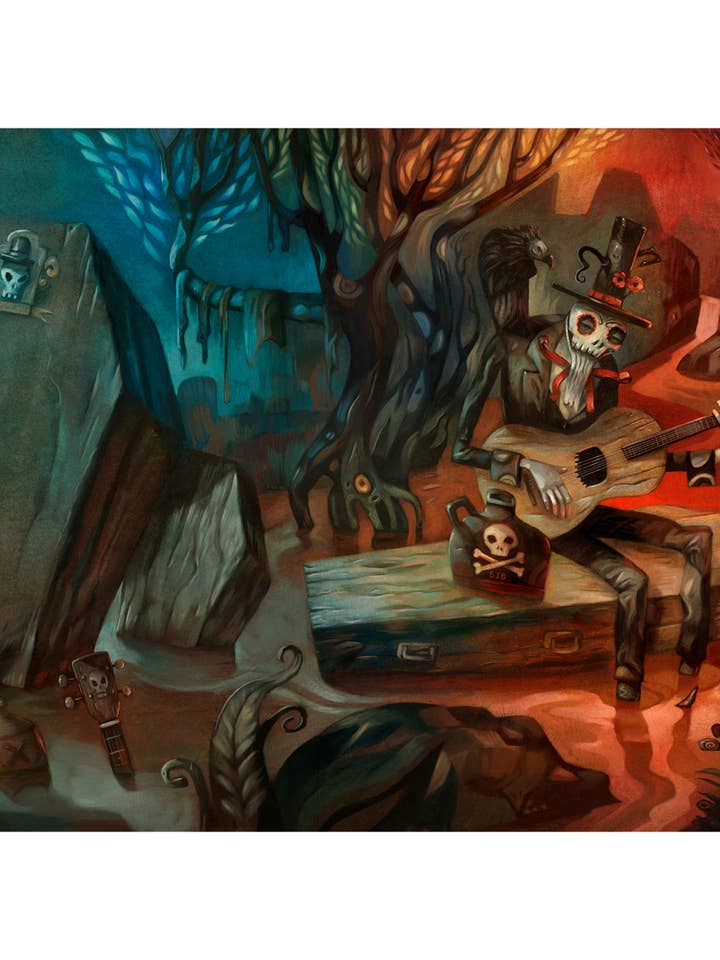 Impressão artística After the Flood 19 x 13 Guitarrista por atacado de TIM LEE RABBIT RUN STUDIOS