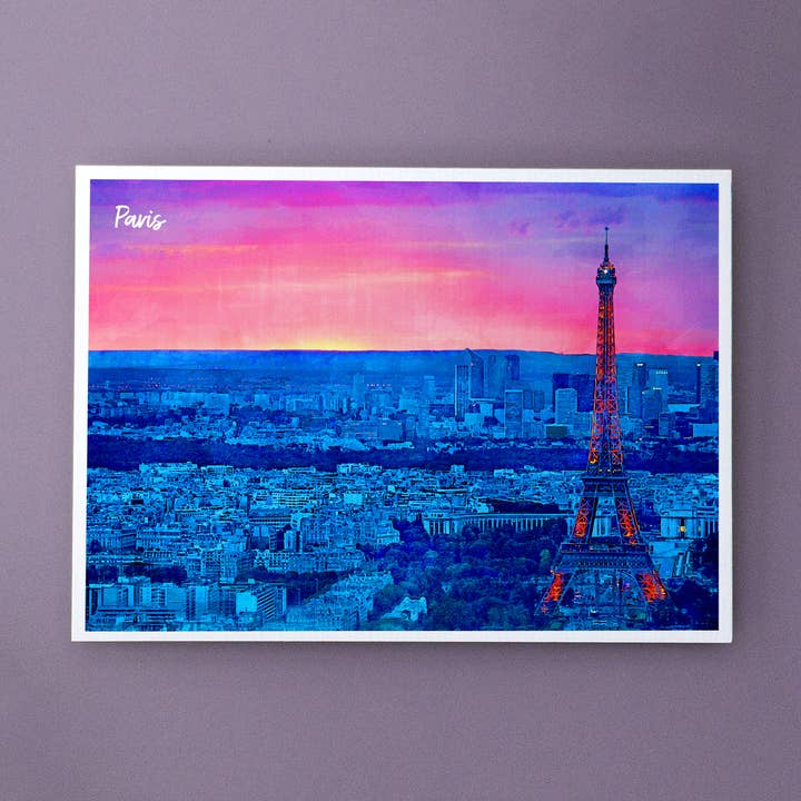 Paris Sunset, França - cartão postal A6 com envelope por atacado de Travelfy.art