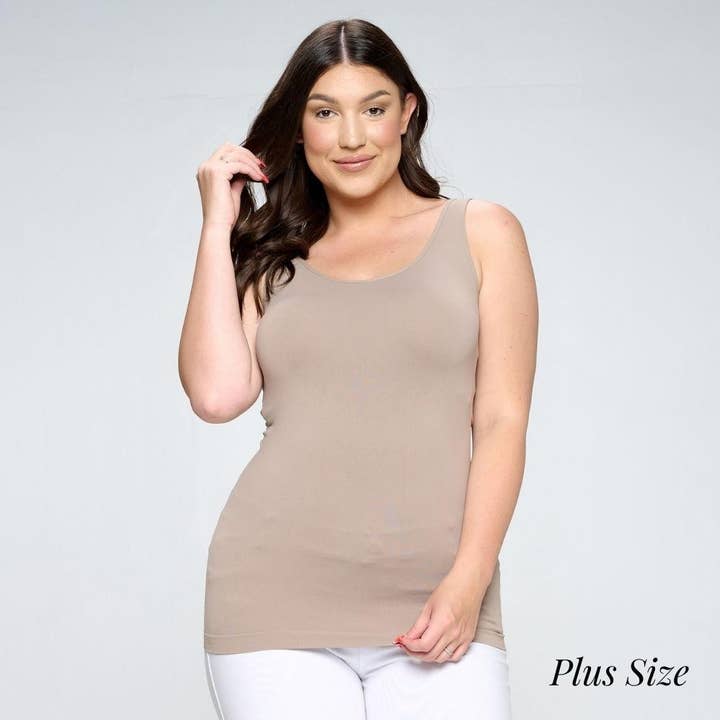 Glättender Tank PREPAK O/S Plus BH-freundliches Tanktop Mocha für den Großhandel von VLU STYLE