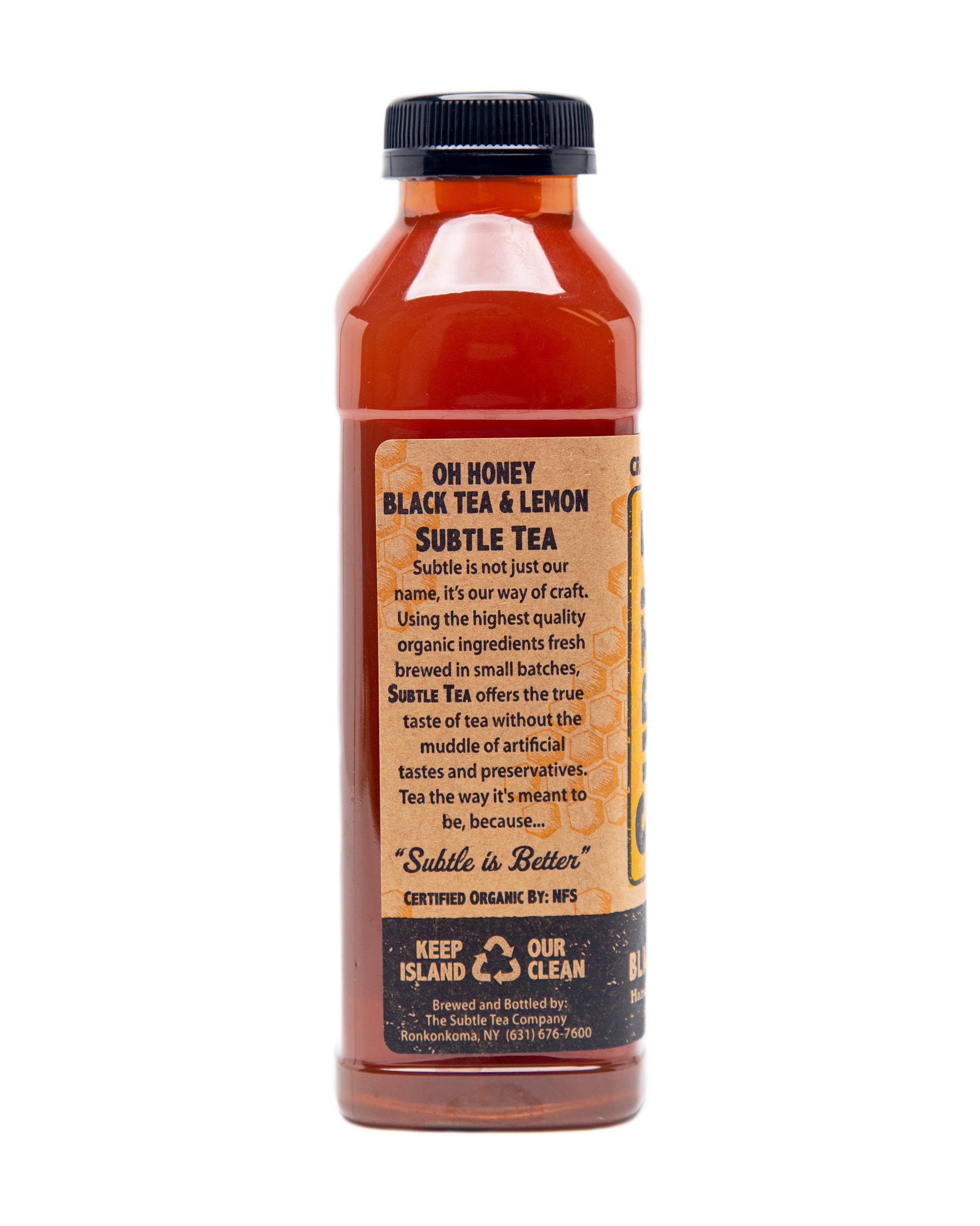 Subtle Tea - Wholesale Iced Tea - Subtle Tea Oh Honey - Black - 16 oz - Case (12 Bottles)3
