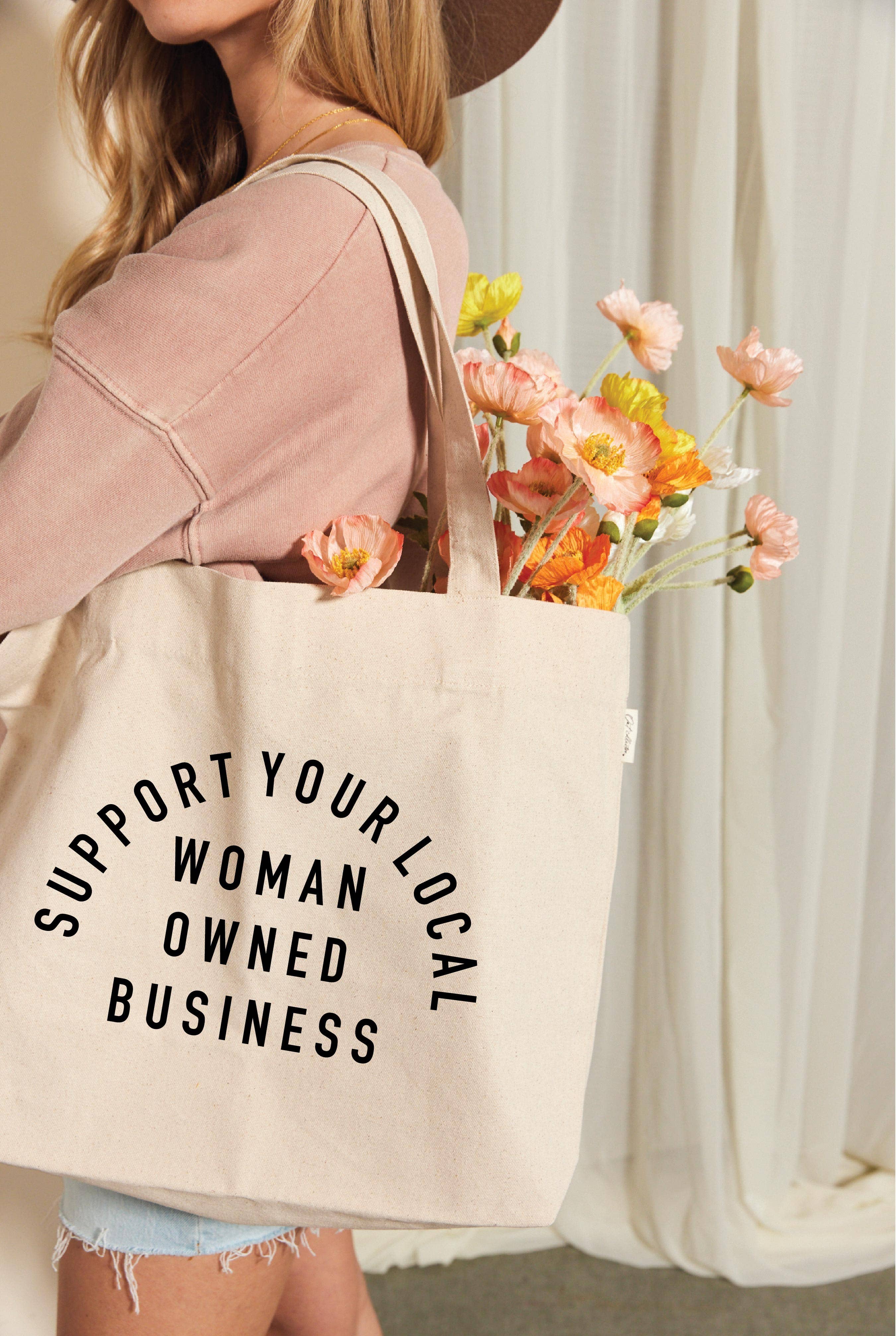 NATUREL Sac fourre-tout en toile SOUTENEZ VOTRE ENTREPRISE LOCALE APPARTENANT À UNE FEMME en vente sur Faire3