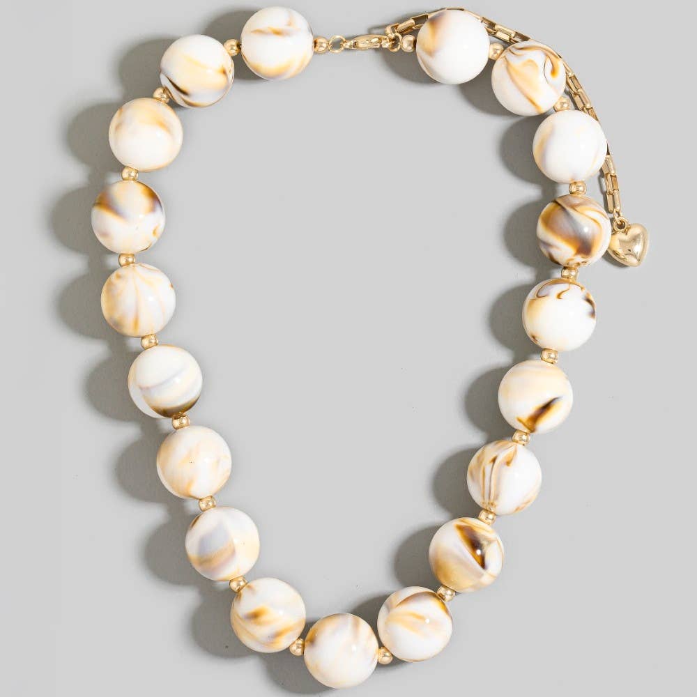 The Looks by Fame Accessories - Wholesale Pendant/Charm Necklace - Large Resin Ball Beaded Necklace6