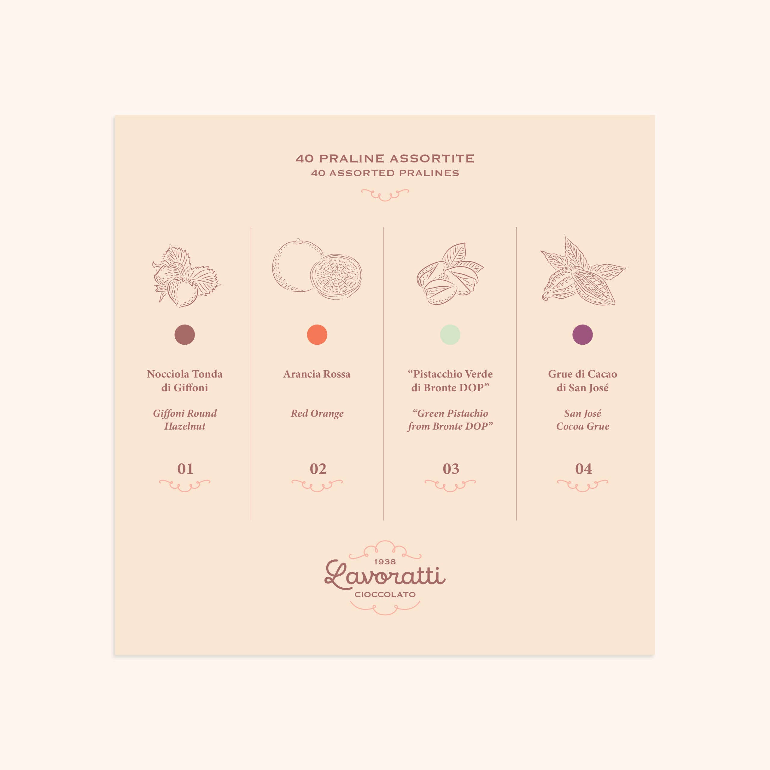 Cioccolato Lavoratti 1938 - Vendita all'ingrosso Confezioni di cioccolatini - Praline di cioccolato assortite 40 pezzi, chocolate box13