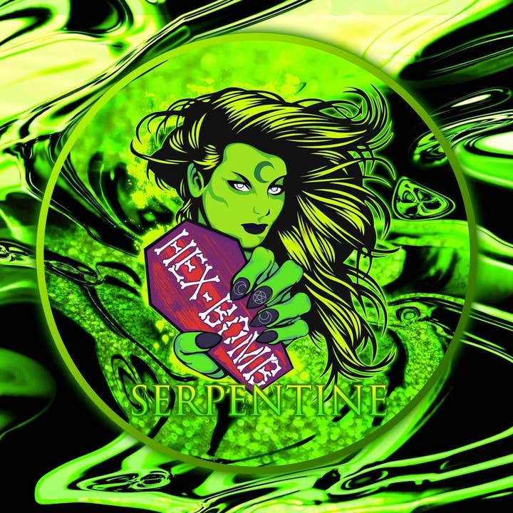 Serpentine Slime Green Metallic Bath Bomb with Single Use Soap for wholesale by Hexbomb ltd