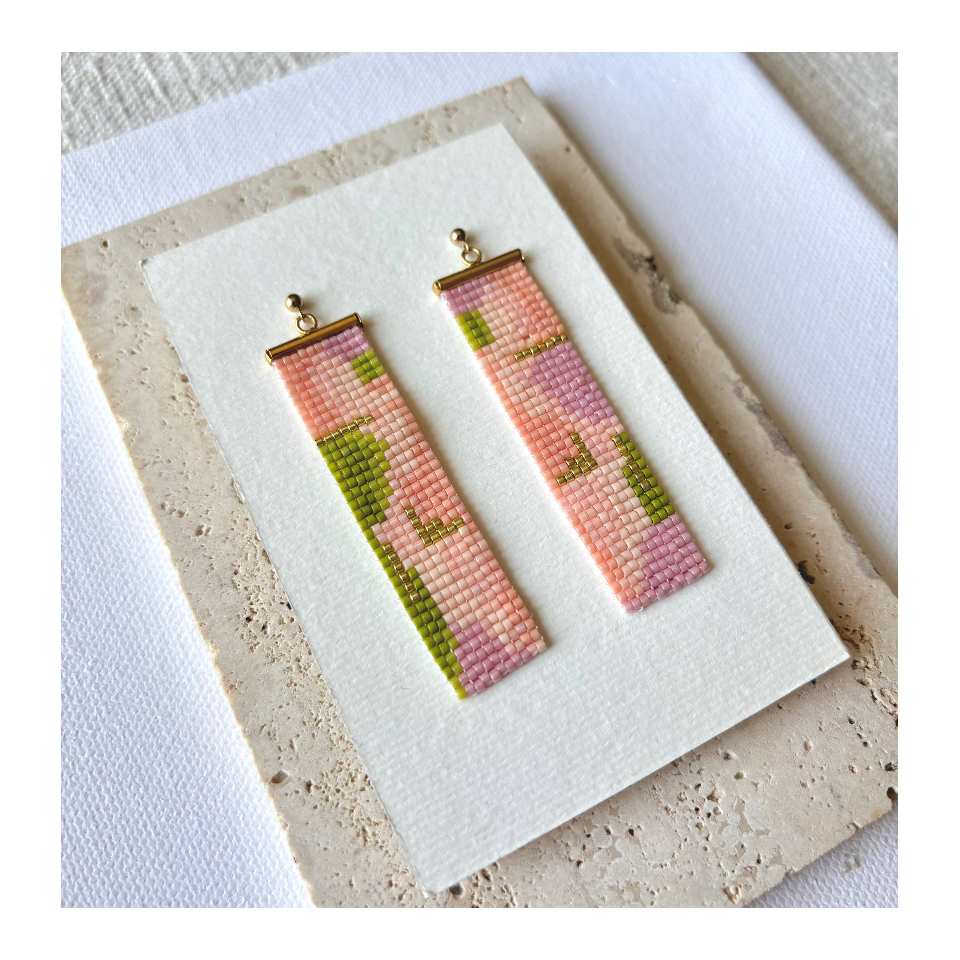 böje - Venta al por mayor Pendientes colgantes - Pendientes tejidos a mano con cuentas de vidrio1