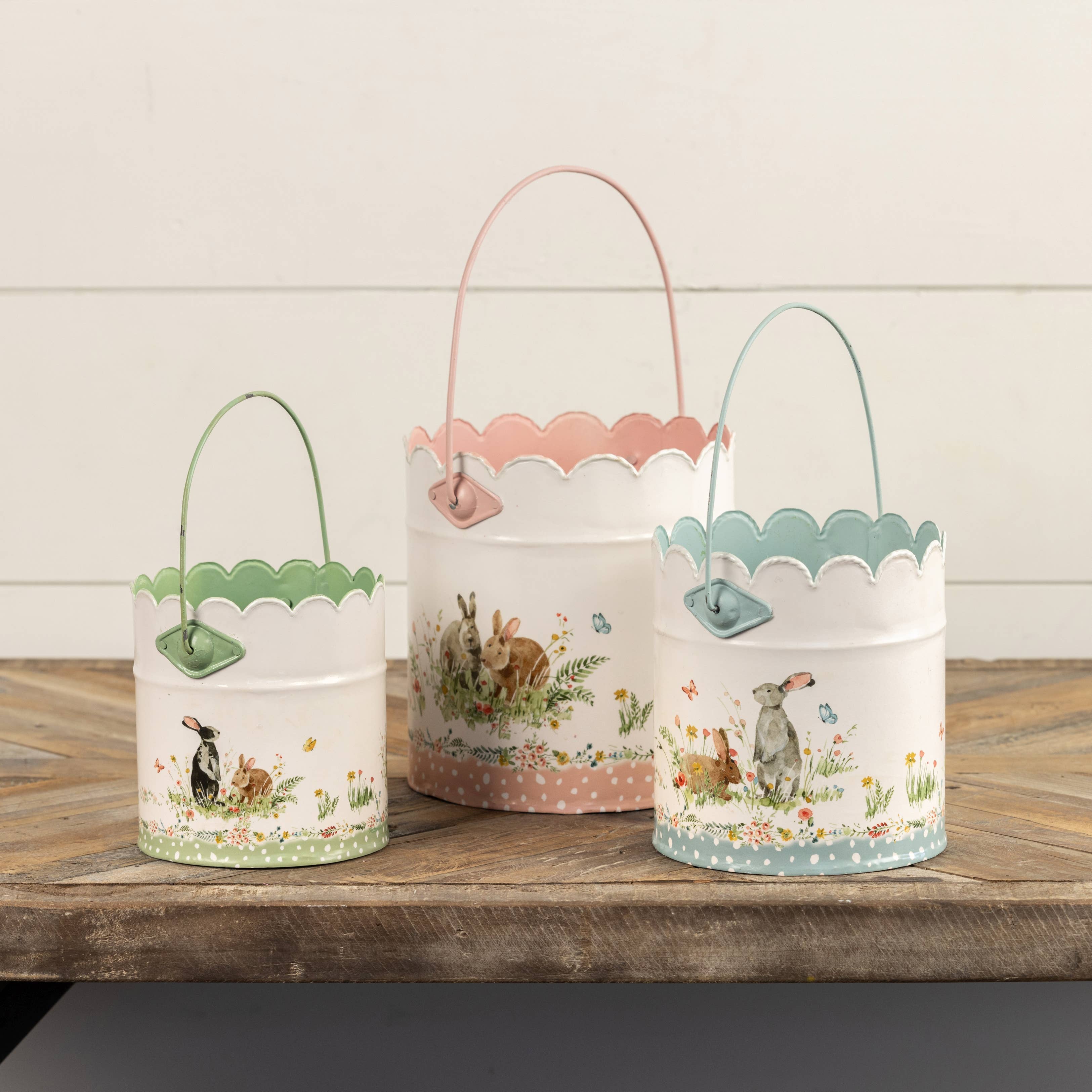 Ragon House - Wholesale Bucket/Pail - SET/ 3 BUNNY BUCKETS1