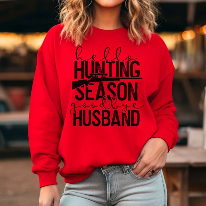 Hej på jagt farvel mand DTF Print for engroshandel hos Simple Tymes