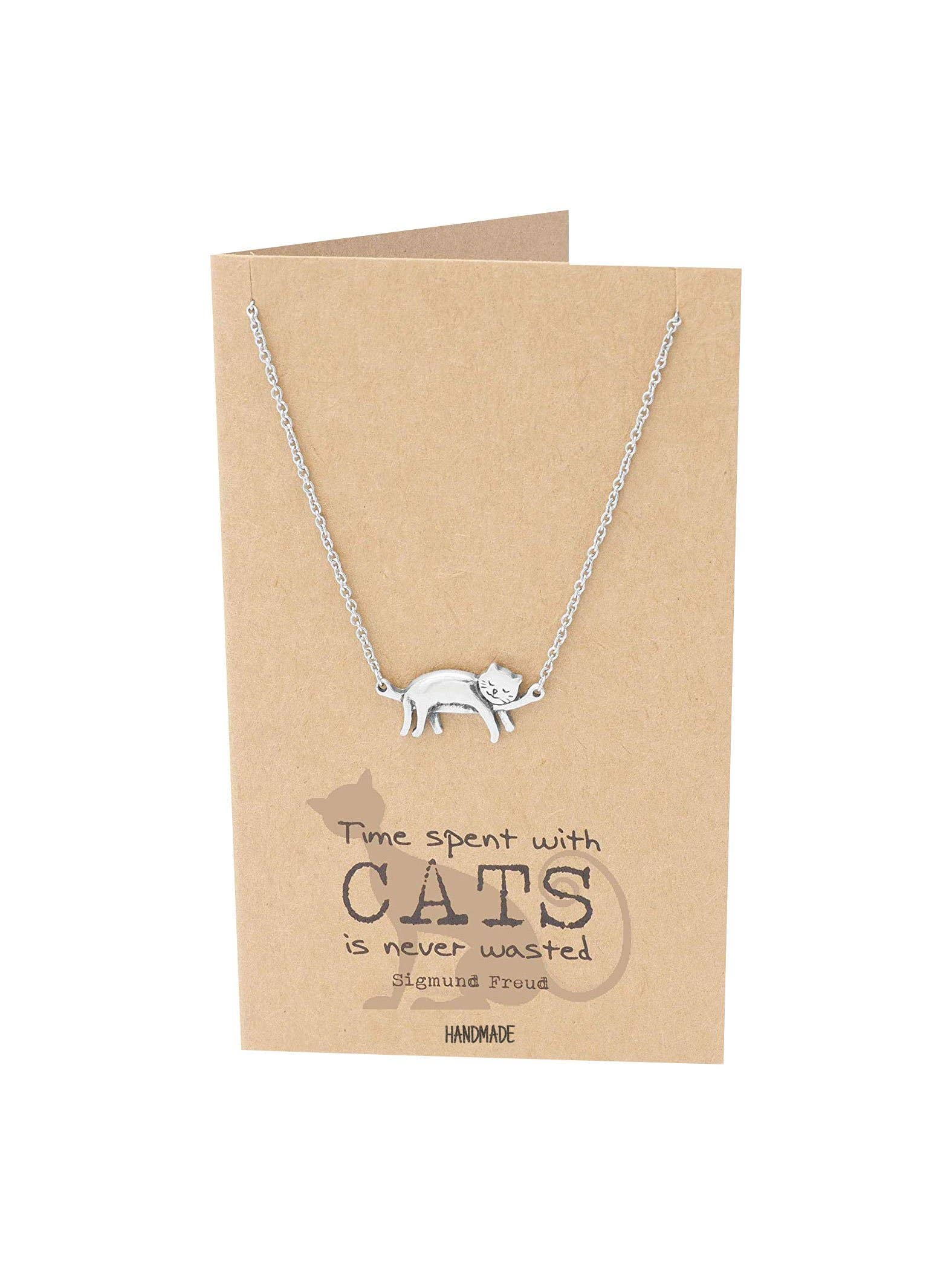 Quan Jewelry - Wholesale Pendant/Charm Necklace - Keira Cat Necklace Quotes Greeting Card, Gifts for Cat Lover1
