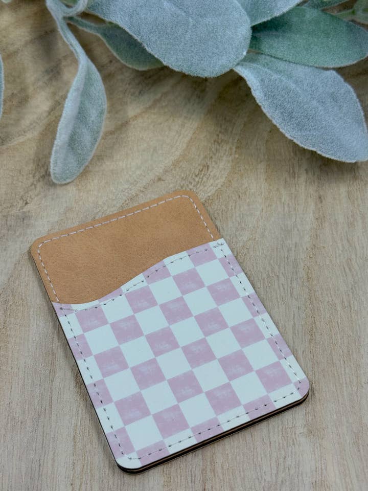 Purple Checkerboard Phone Wallet for wholesale by Stacy Lea Co