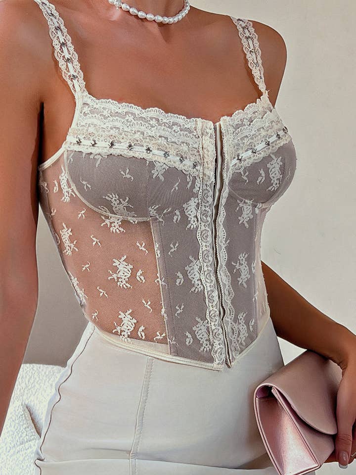 Mccolin – wholesale Linne (Tryckt) - Dam – Spetsöverdragen Korsettlinne5