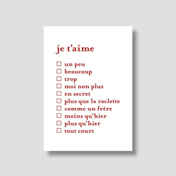 Le shop de Bulma - Wholesale Love Card - "Love" card: I love you like (with envelope)1