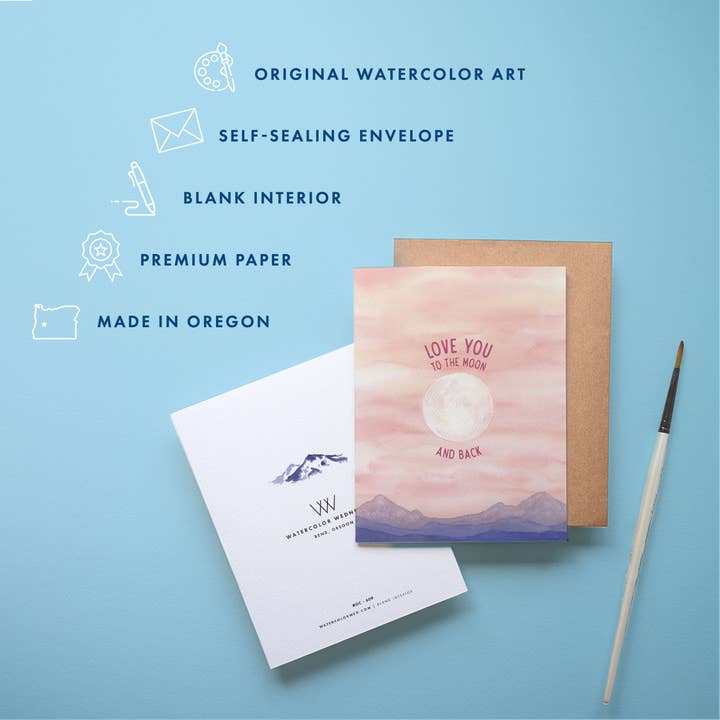 Watercolor Wednesday – Großhandel Valentinstag-Karten – Liebeskarte | Valentinstag Jubiläum Freundschaft Sentimental1