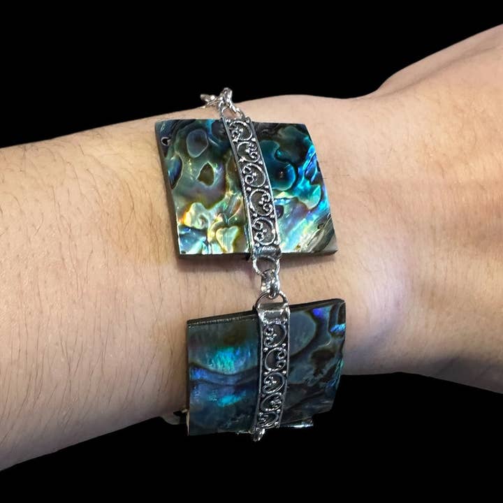 La Boîte à Cailloux - Vente Bracelets à breloques/pendentifs - Bracelet nacre Thailande AA argent 9251