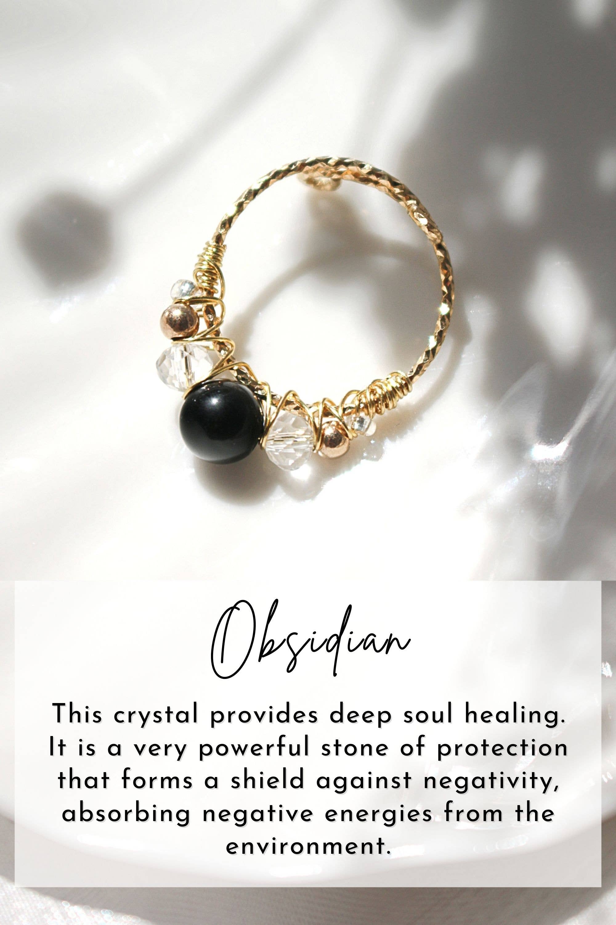 Divine Dulcet – wholesale Single stone/solitaire ring – "Marquise" | 18K Natural Crystals Hand Wired Adjustable Ring20