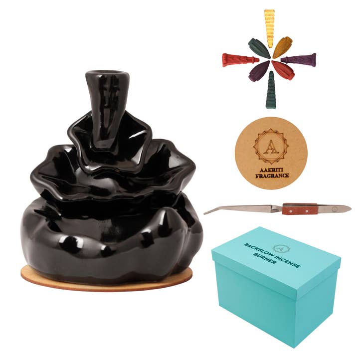 AAKRITI Incense Burner | 100% Eco-Friendly | Home Décor | Feng Shui Based | Traditional Dhoop Burner | Waterfall, Teapot, Lotus, Earthen, Chakra Incense Burner | Perfect For Housewarming, Christmas, Birthday, Anniversary Gift for wholesale by Aakriti Inc.