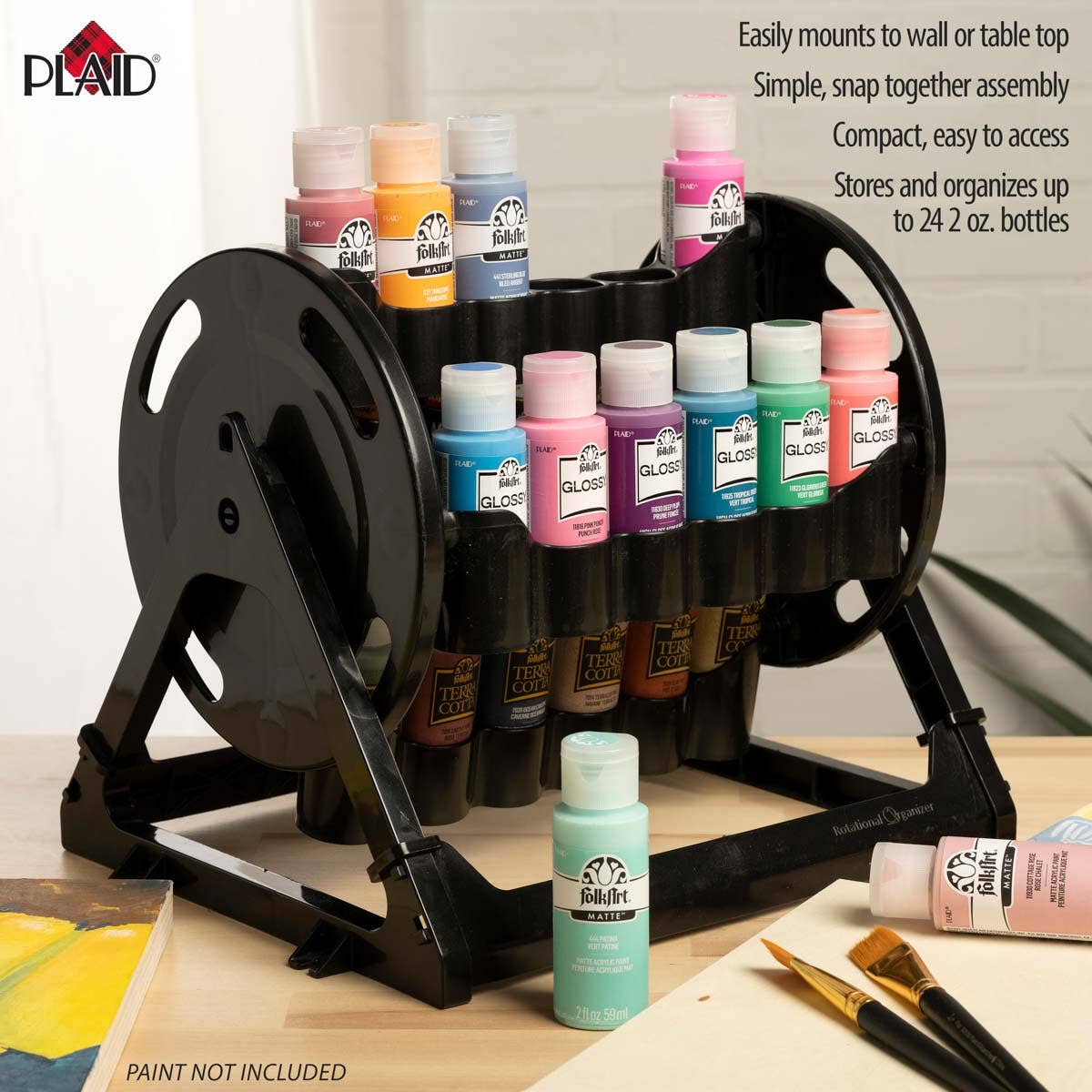 Plaid Crafts - Wholesale Bottle Rack/Holder - Plaid ® Rotational Organizer Paint Supply Storage Caddy1