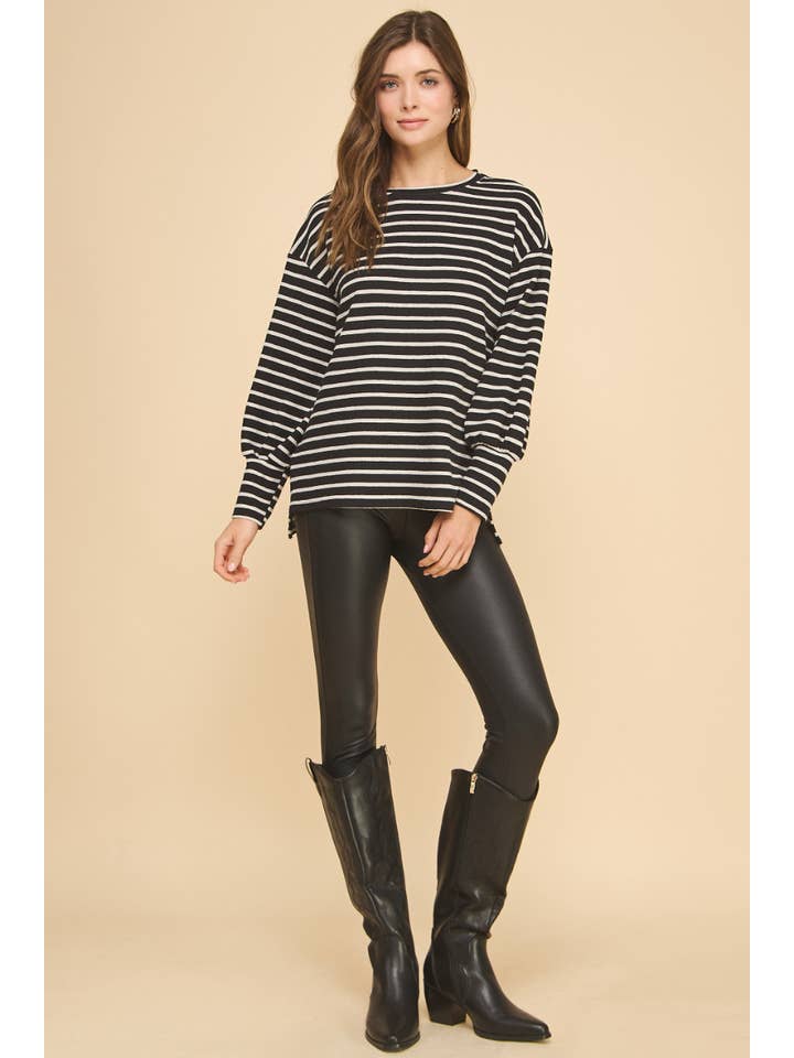 IST1315 Nellie Striped Sweater Black for wholesale on Faire3