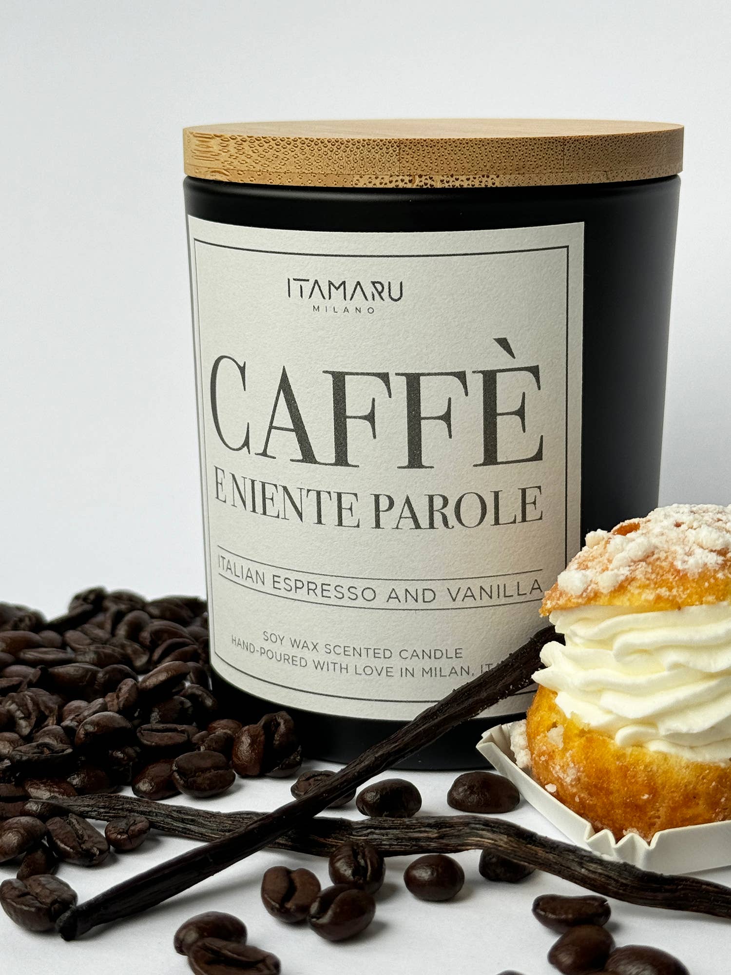 ITAMARU - Wholesale Jar/Filled Candle - Scented soy wax candle CAFFE' E NIENTE PAROLE (bakery scent)6