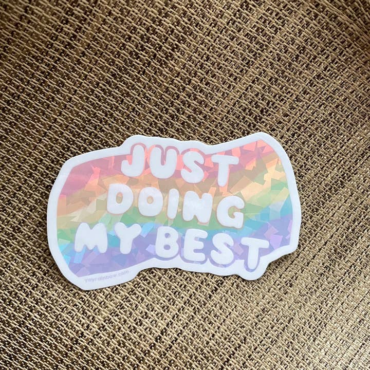 Mckenzie Kvalsten - Wholesale Sticker - Ik doe gewoon mijn beste regenboogsticker