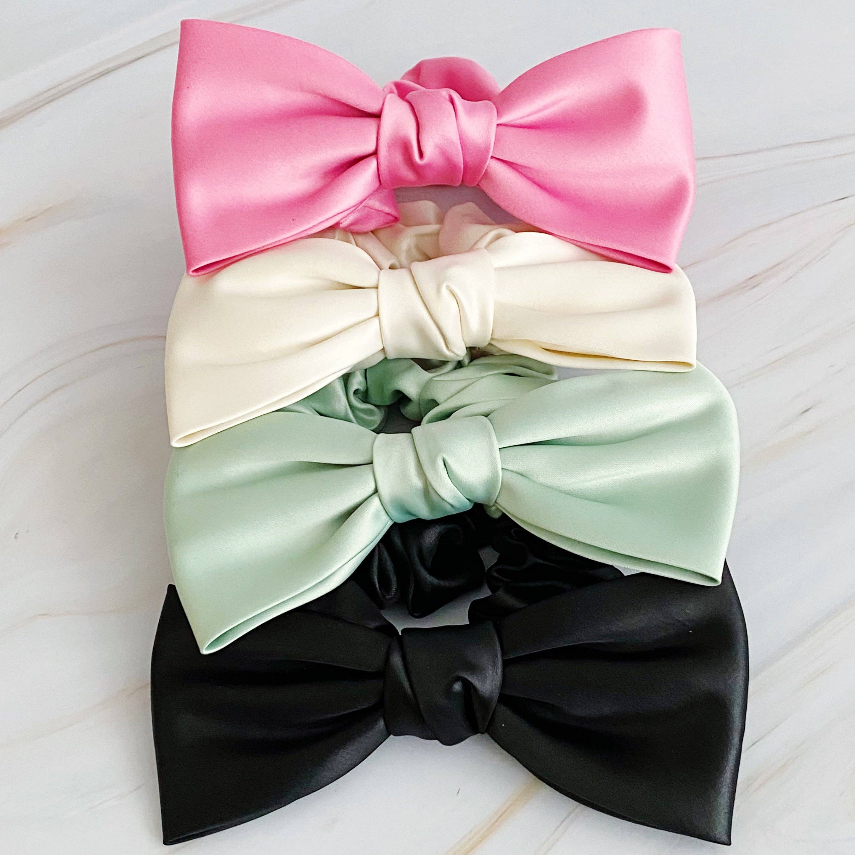 Ellison+Young - Wholesale Scrunchie - Women's - Satin Bow Tie Hair Scrunch3