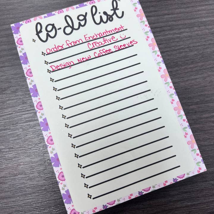 Enchantment Creative, LLC - Wholesale Notepad - Floral To-Do List Notepad