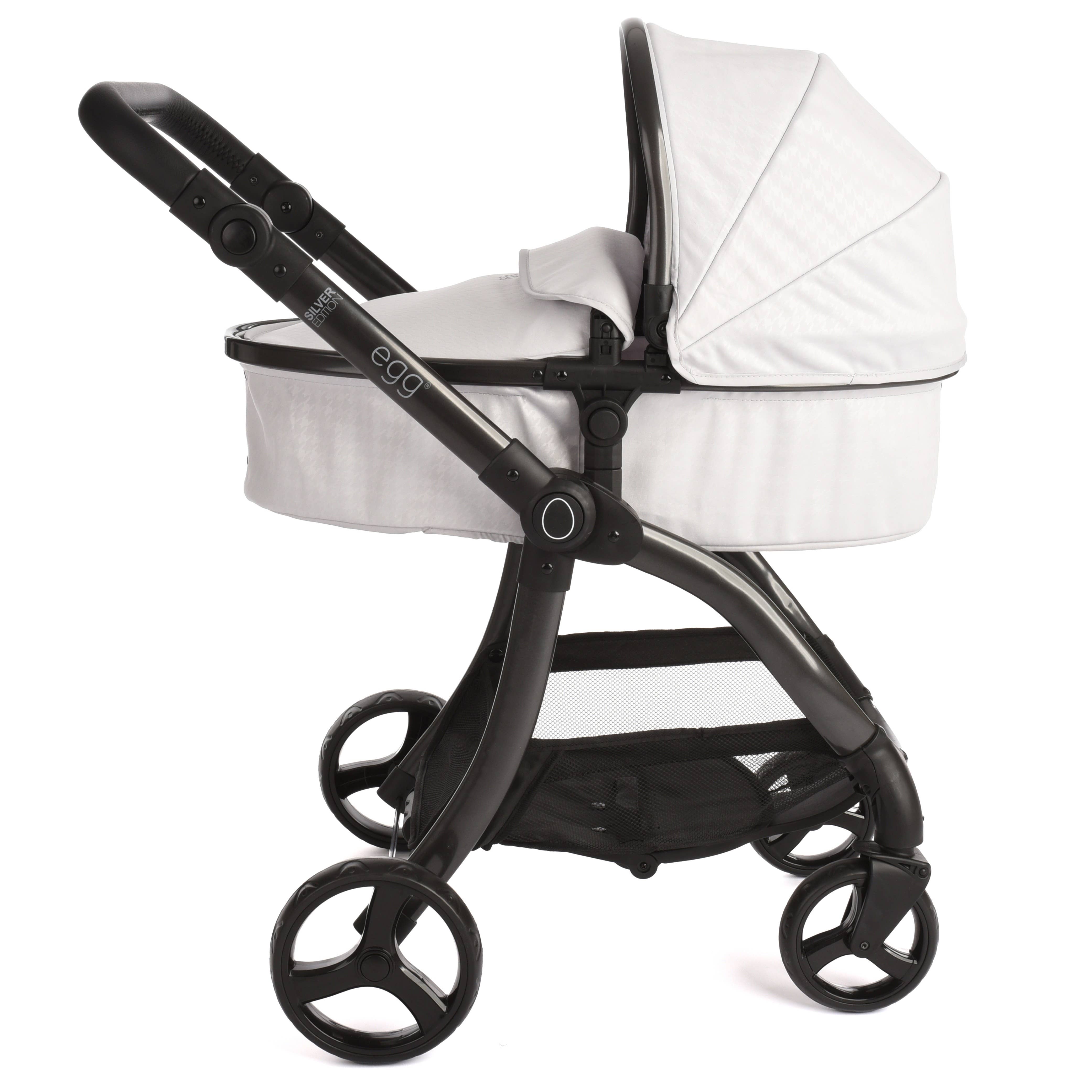Roma – wholesale Doll pram – Kids – egg® Dolls Pram - Houndstooth Silver1