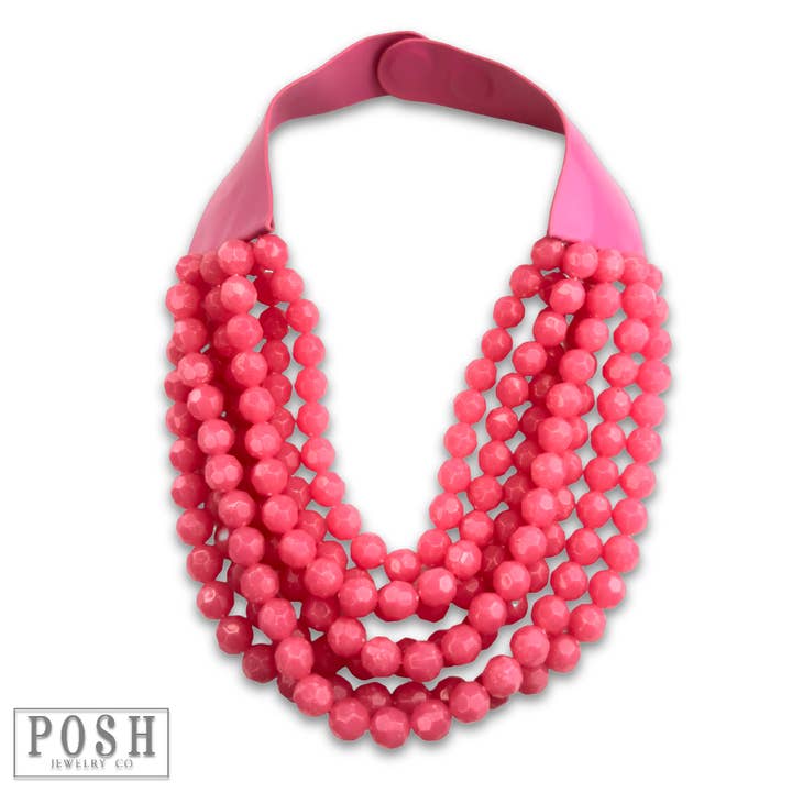 Pink Panache Brands - Wholesale Beaded/Pearl Necklace - Multi-strand magnetic clasp necklace13