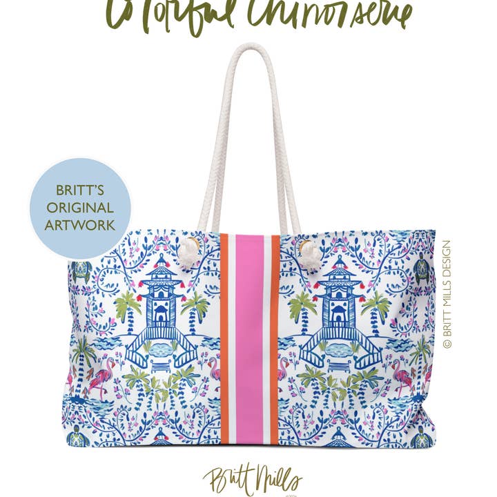 Britt Mills Mahjong Tote Bags for wholesale by Britt Mills Design