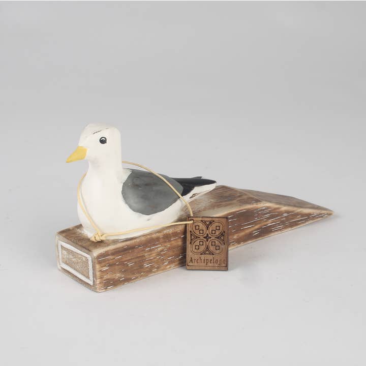 Hand Carved Wooden Seagull Doorstop by Archipelago for wholesale by Originals International Ltd