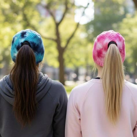 Tie Dyed Criss Cross Ponytail Winter Beanie and other Purchase Wholesale ponytail beanie. Free Returns & Net 60 Terms on Faire trending on Faire.