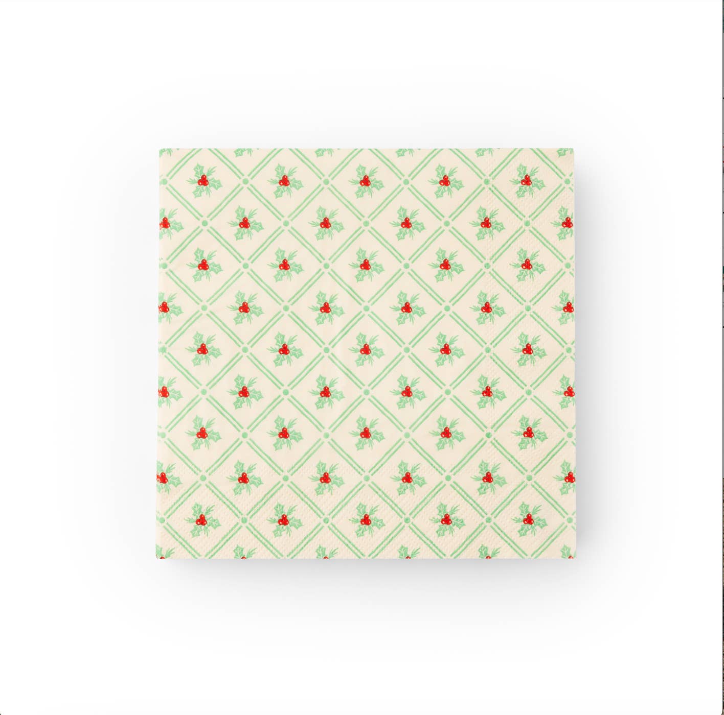 Bonjour Fête - Wholesale Disposable Napkin - HOLLY PATTERN CHRISTMAS DINNER NAPKINS