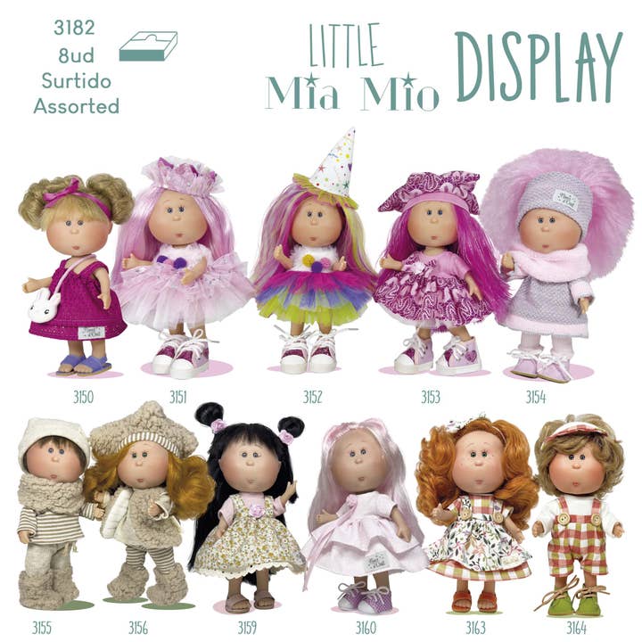 Nines Artesanals d'Onil Dolls – wholesale Docka - Barn – LITEN DOCKA MIA&MIO DISPLAY 8ST