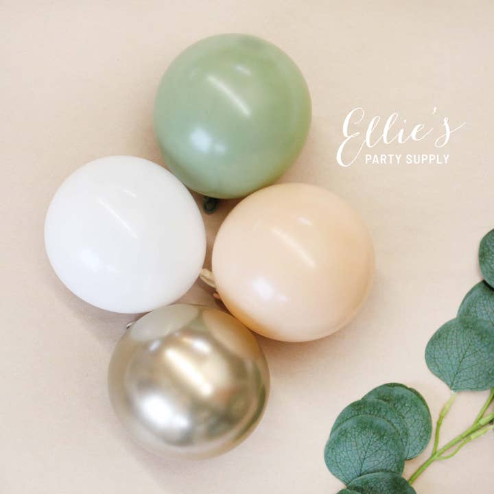 Ellie's Party Supply - Wholesale Balloon - Boho Jungle Balloon Garland Kit –Green & Gold | Retail-Ready