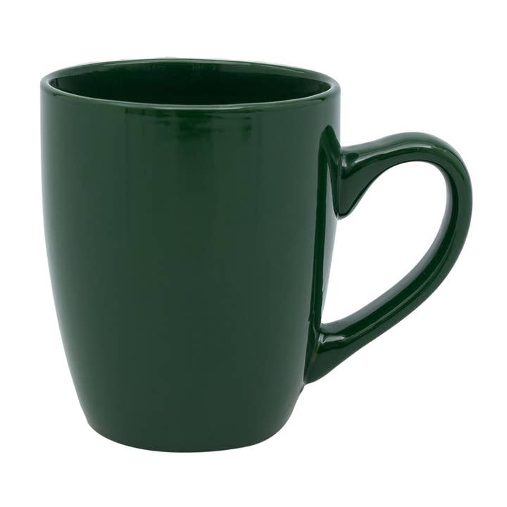 Stoneware Coffee Mug 14.4 oz Hunter Green Glossy Finish for wholesale by Deluxe Import Trading