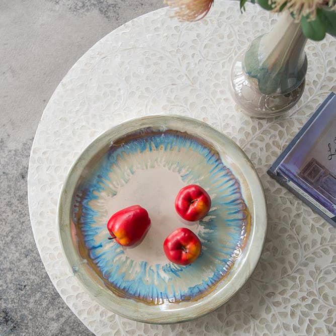 A&B Home Group Inc. - Wholesale Charger plate - D18x2" Remy Reactive Glaze Ceramic Charger w/ Stand4