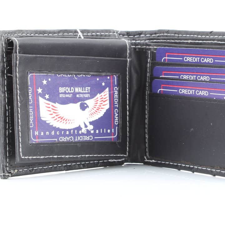 Leather Impressions Inc – wholesale Wallet - Men’s – American Bison Vegan Concho Bifold w Shotgun Shell Medallion14