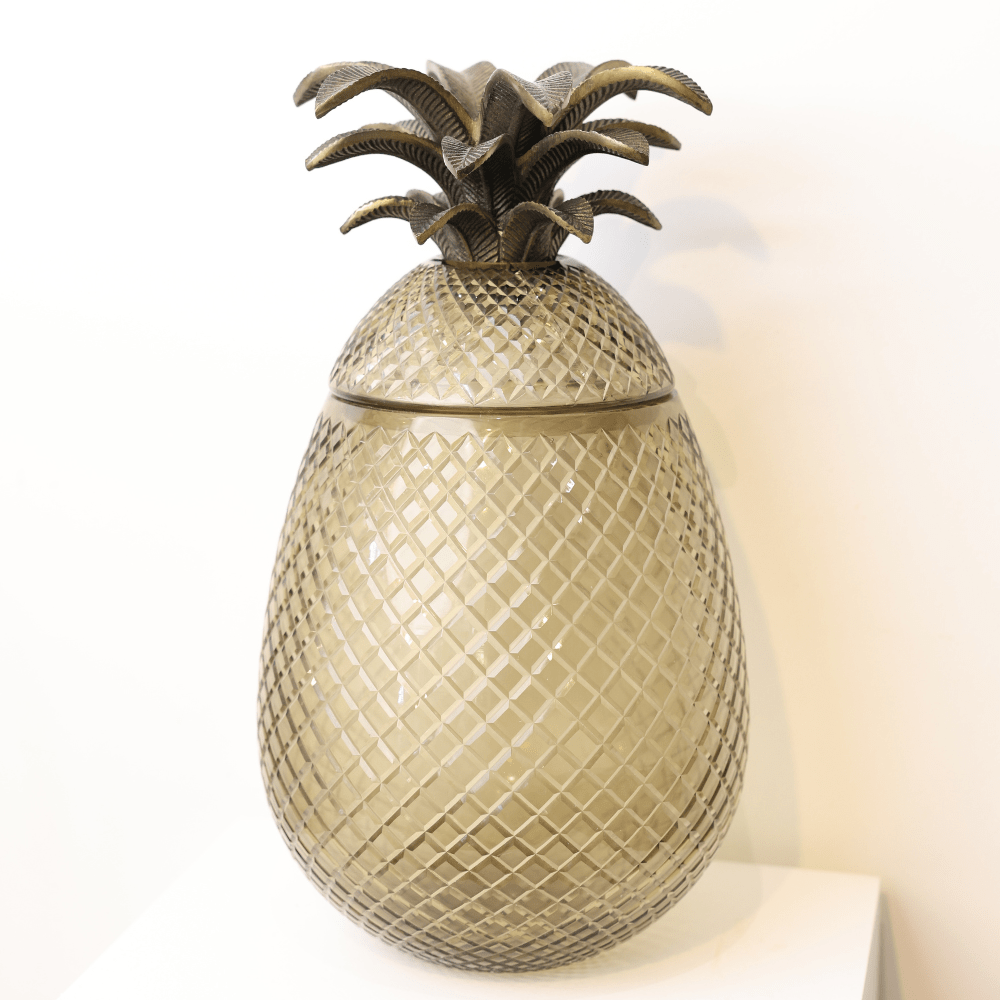 BHD HOME - Wholesale Decorative jar - Glass Pineapple Jar Smoke2