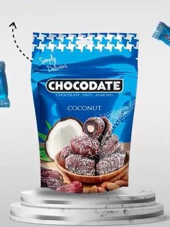 Dátiles rellenos de almendras y cubiertos de chocolate, 250 g para venta al por mayor de Zayti L.T.D.M