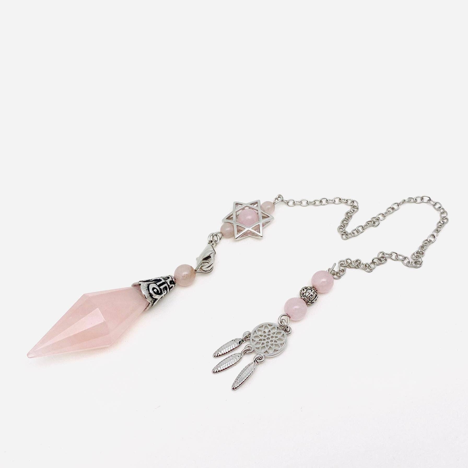 Mio Queena - Wholesale Spiritual Stone/Crystal - Dream Catcher Chain Conical Chakra Pendulum Charms - CS3