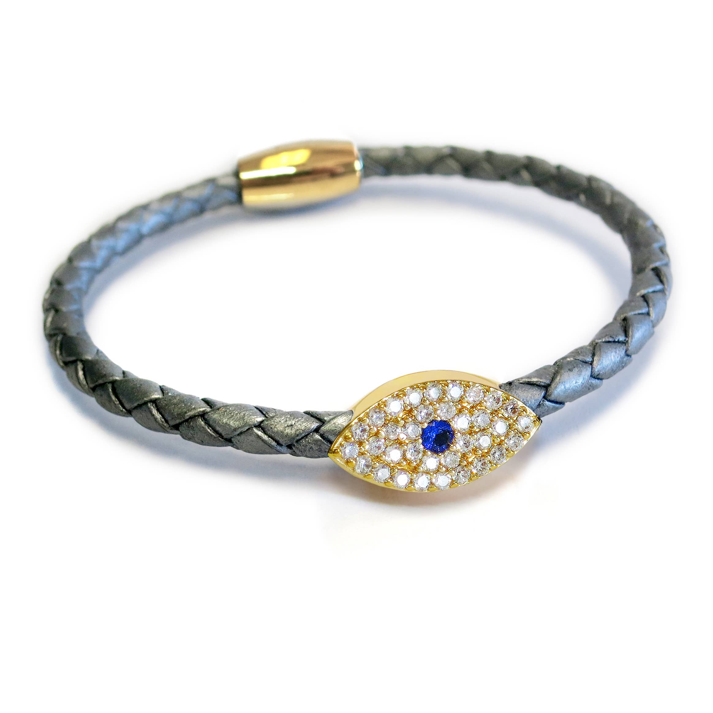 Liza Schwartz Jewelry - Wholesale Charm/Dangle Bracelet - Evil Eye Sapphire Bracelet Gold - Click for Color Options6