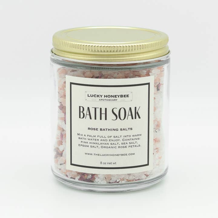 Organic Flowers & Sea Salt Bath Soak for wholesale by Lucky Honeybee
