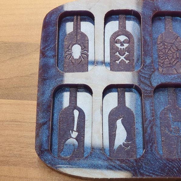 Mr Resin – wholesale Craft supplies – Halloween Bottles Wax Melt Silicone Mould - HB Style Size1