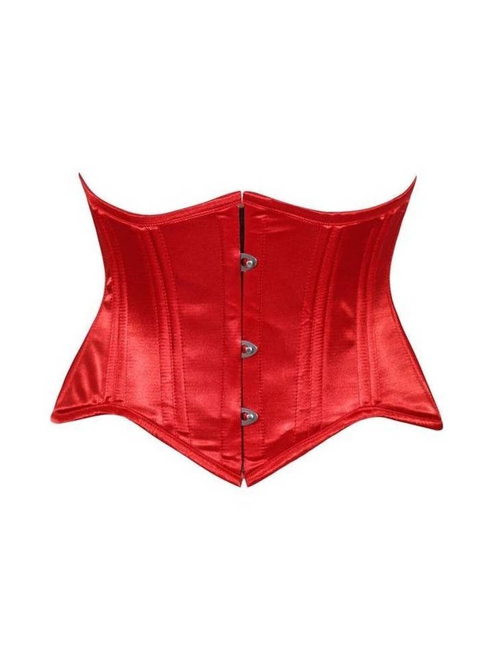 Daisy Corsets - Wholesale Corset - Women's - Lavish Red Satin Mini Cincher Underbust Corset Waist Cincher Busk Closure