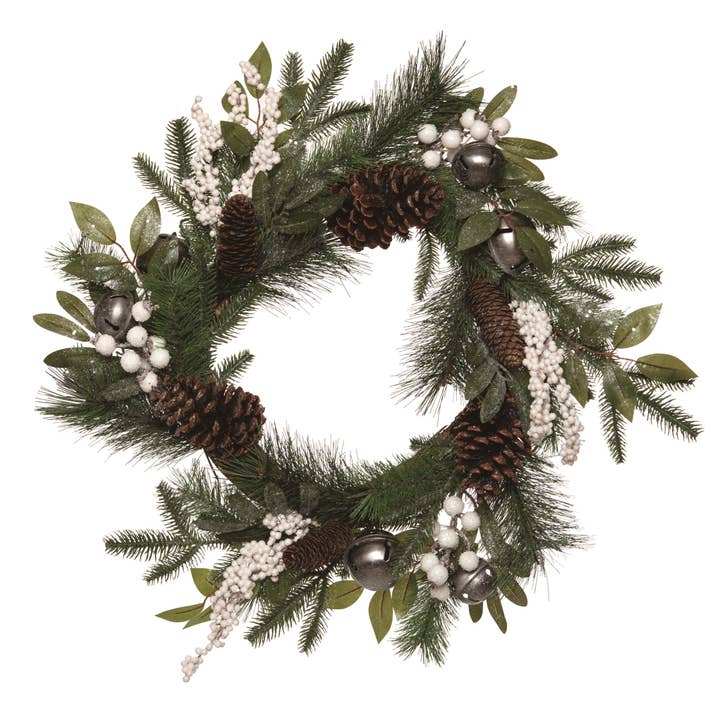 Transpac - Wholesale Wreath - CLOSEOUT Rustic Bells Wreath