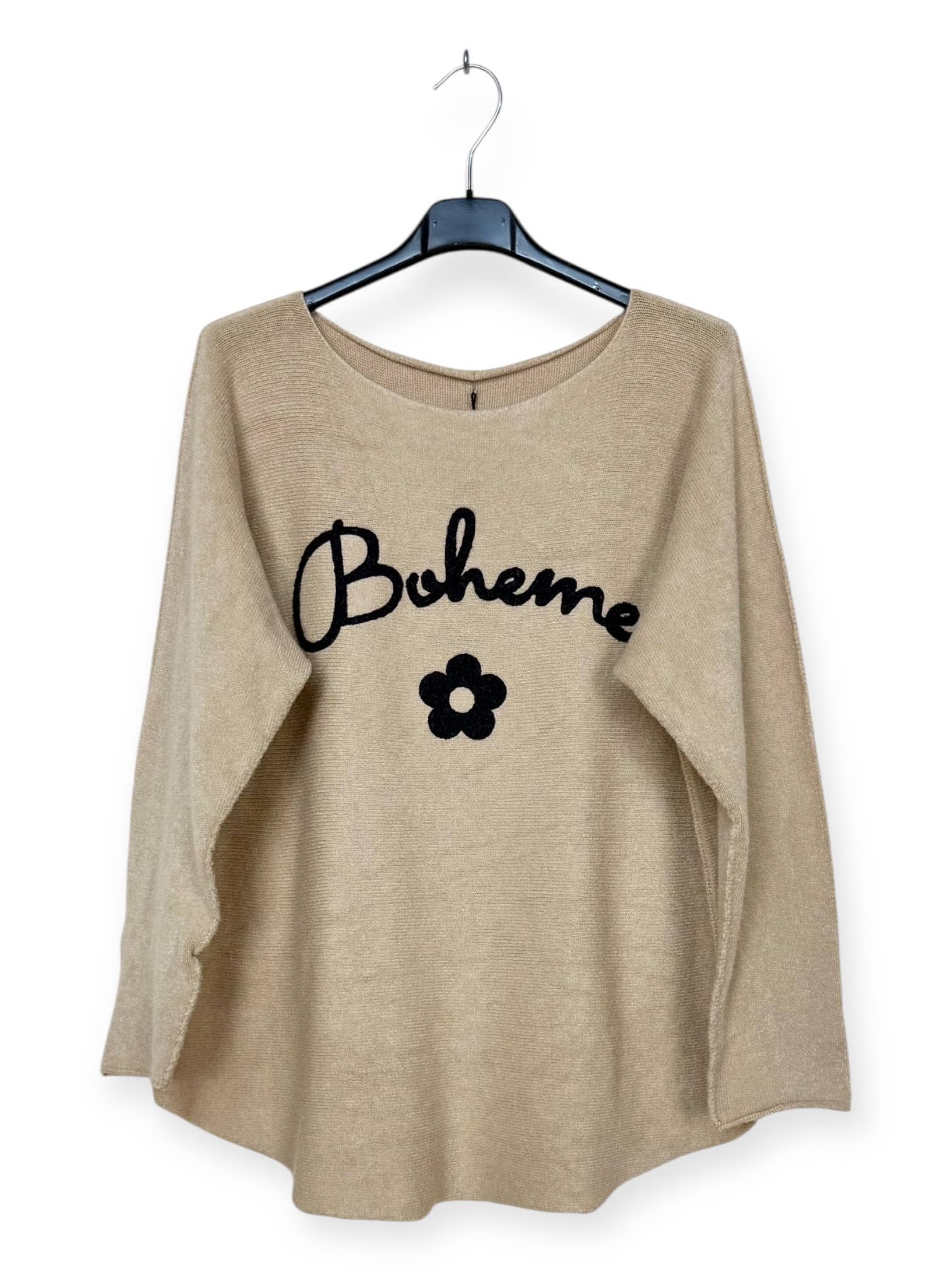 Lucky Nana - Wholesale Knit Sweater - Women's - AH 3165 - V-Neck Sweater with Bohemian Flocking13