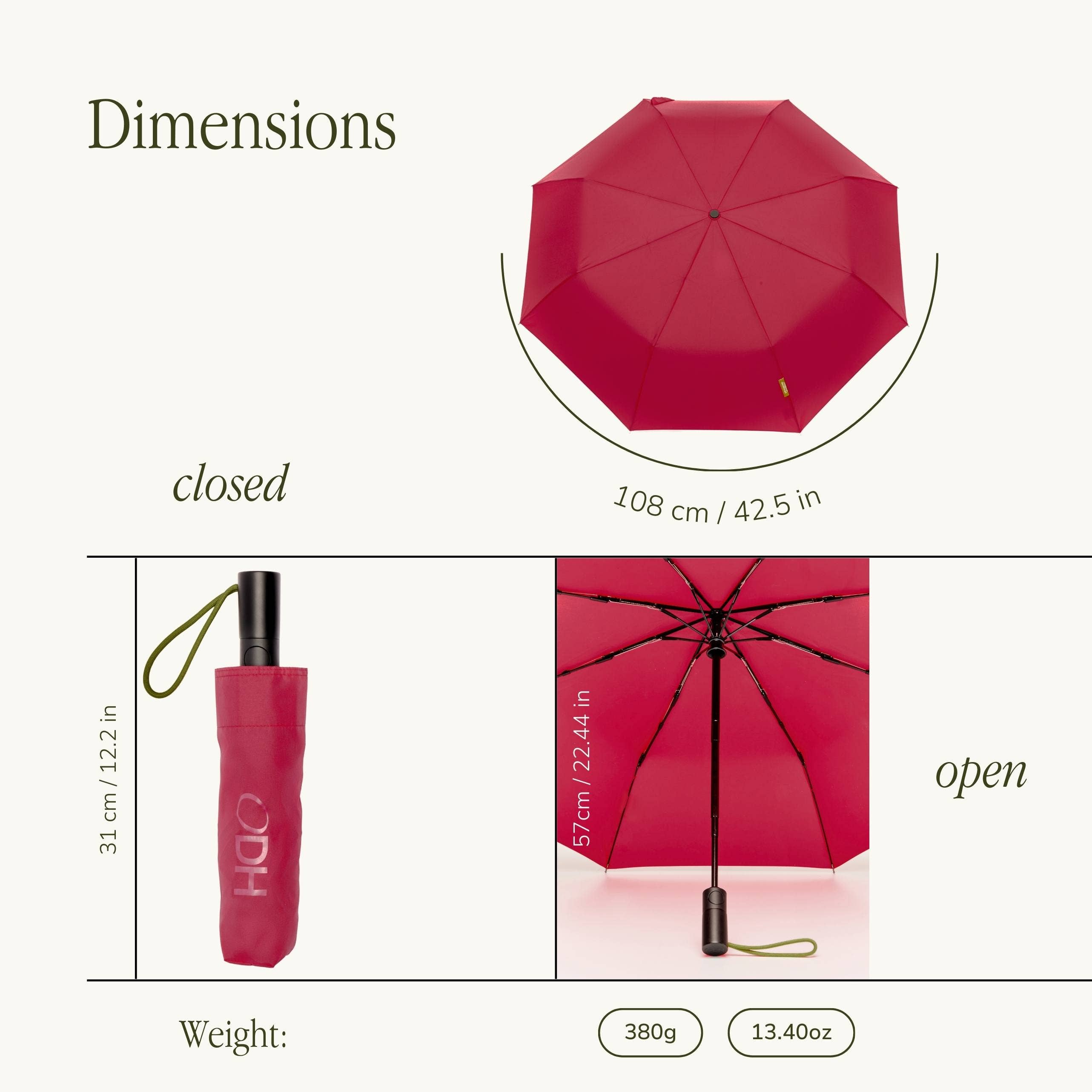 Original Duckhead EU - Vente Parapluie – unisexe - The Daily - Parapluie automatique écologique magenta4