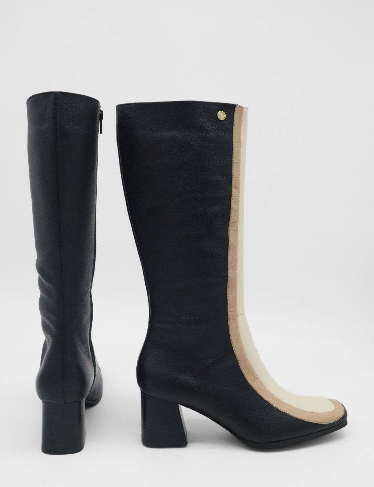 Revival knee high boots black leather women's shoes for wholesale on Faire7