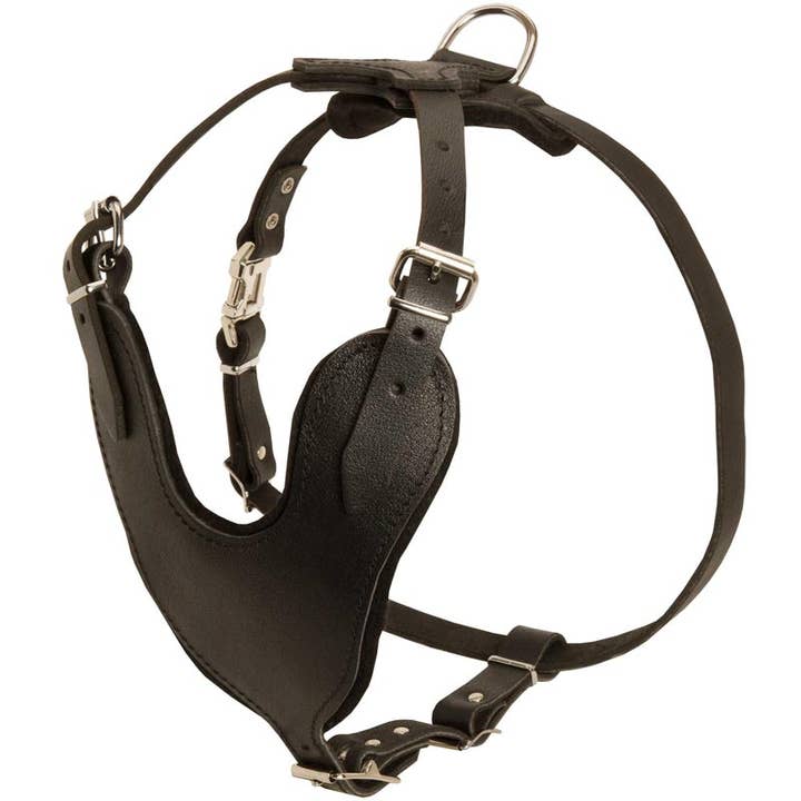 Adjustable Leather Dog Harness for Attack/Agitation Training for wholesale by FDT Global LLC